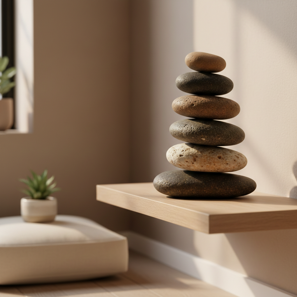 Zen Stacked River Stone Sculpture
