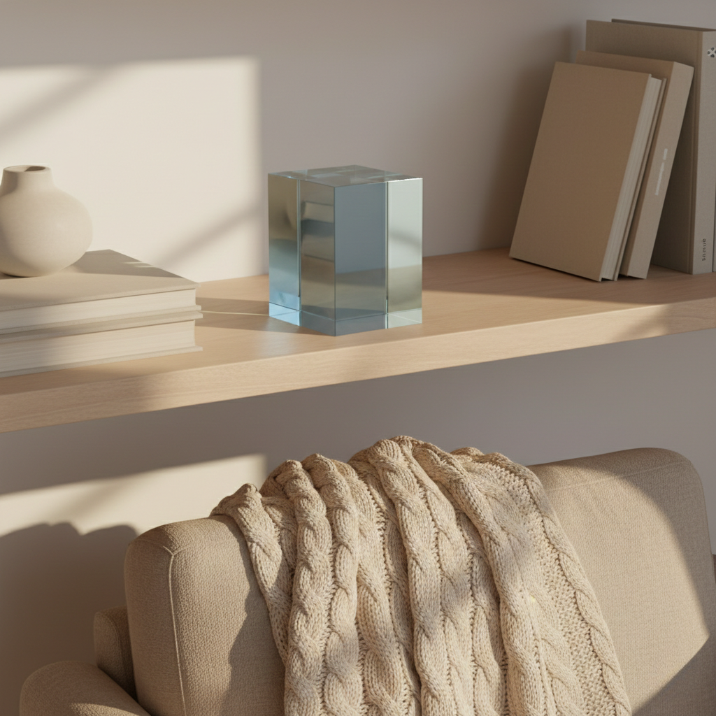 Glass Cube Sculpture