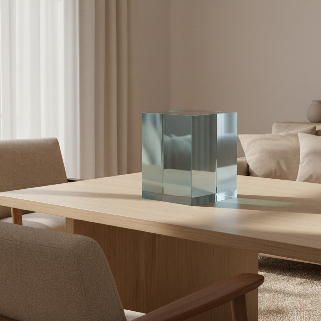 Glass Cube Sculpture