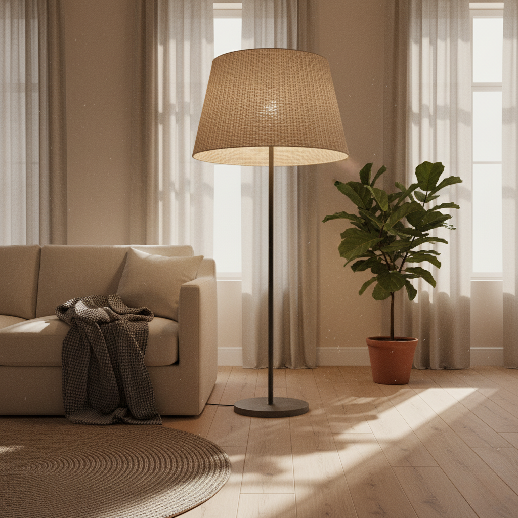 Woven Linen Floor Lamp