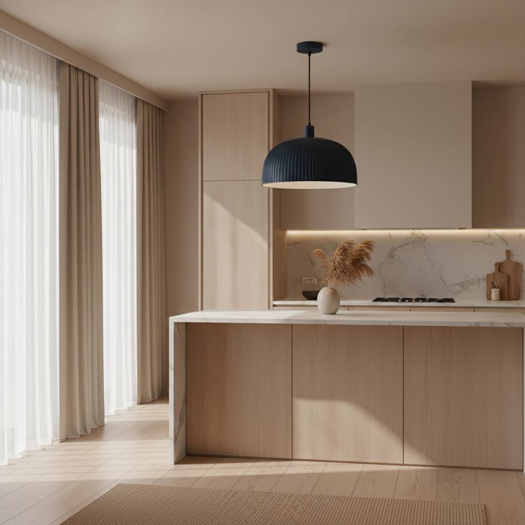 Ribbed Dome Pendant Light