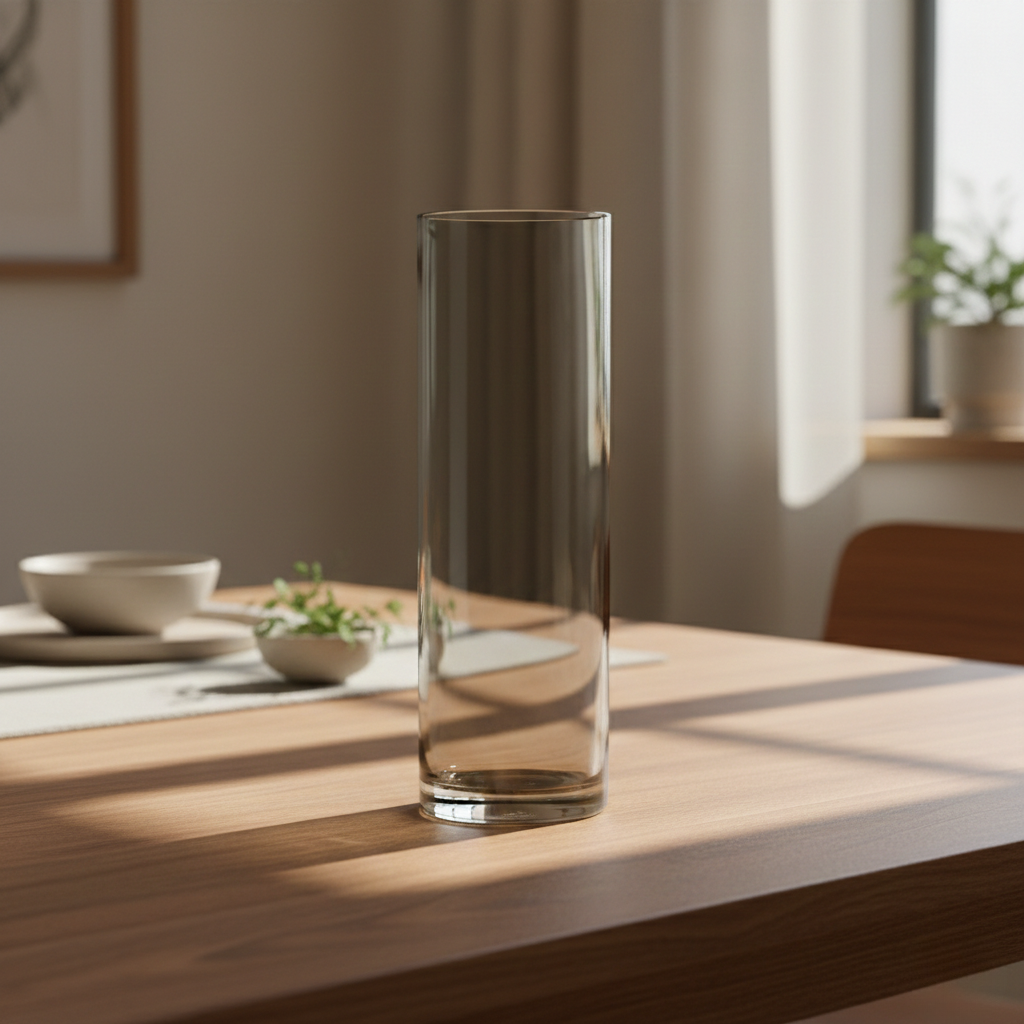 Sleek Clear Cylinder Glass Vase