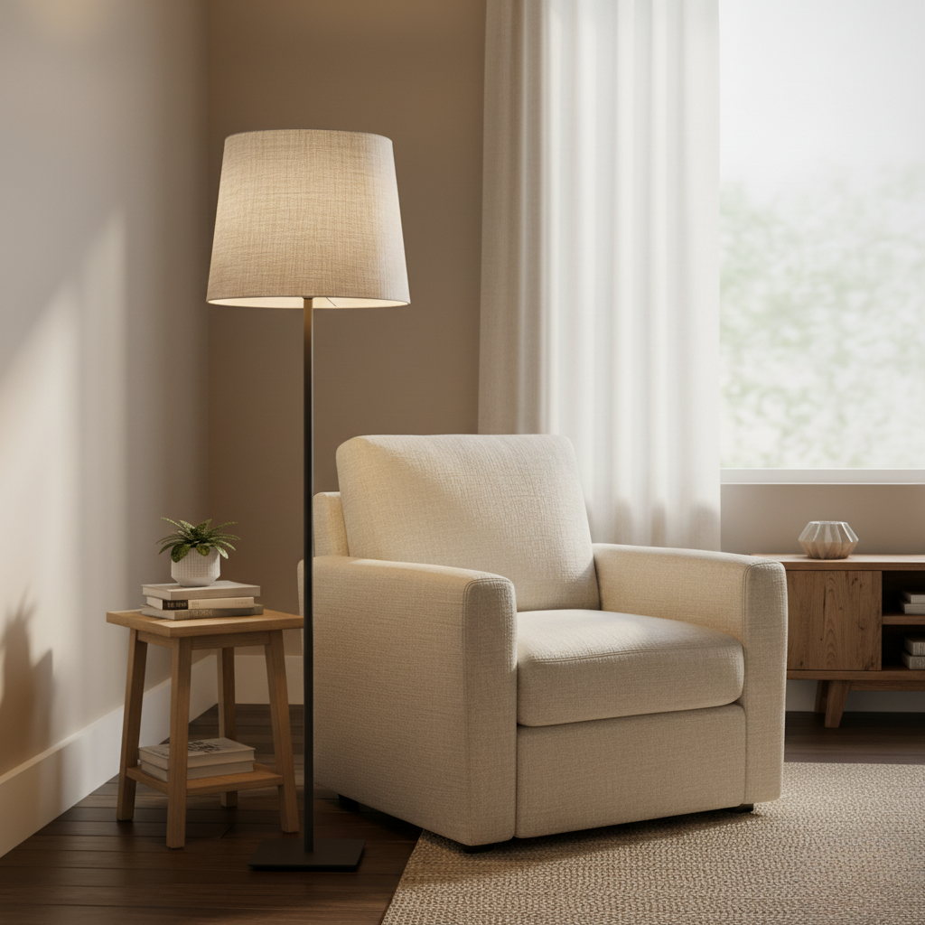 Woven Linen Floor Lamp