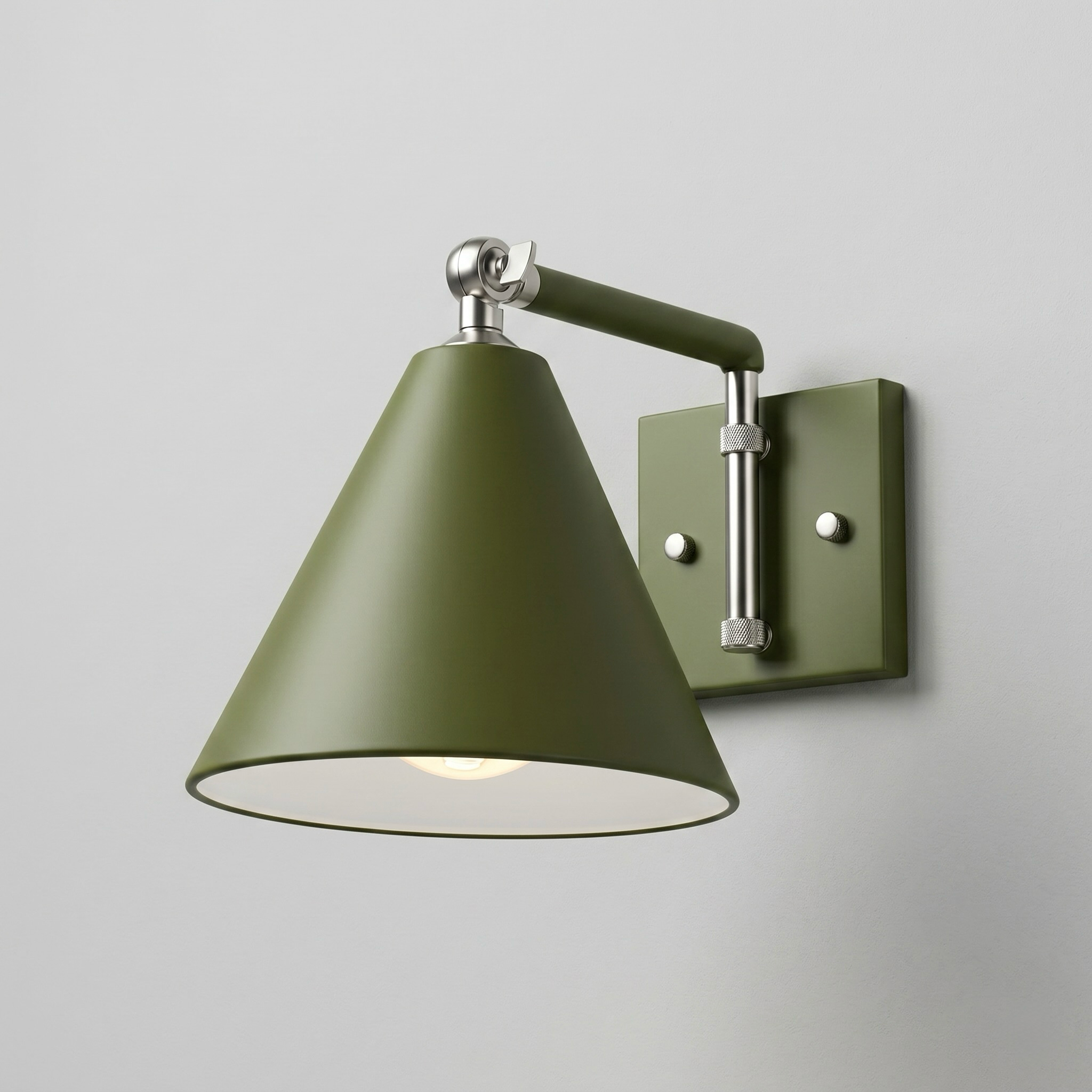 Adjustable Wall Sconce with Metal Shade