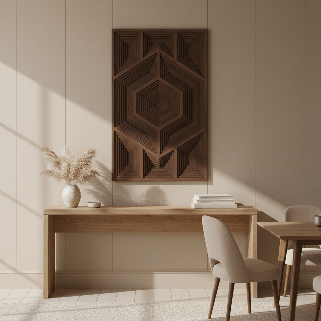 Geometric Wood Wall Art Panel