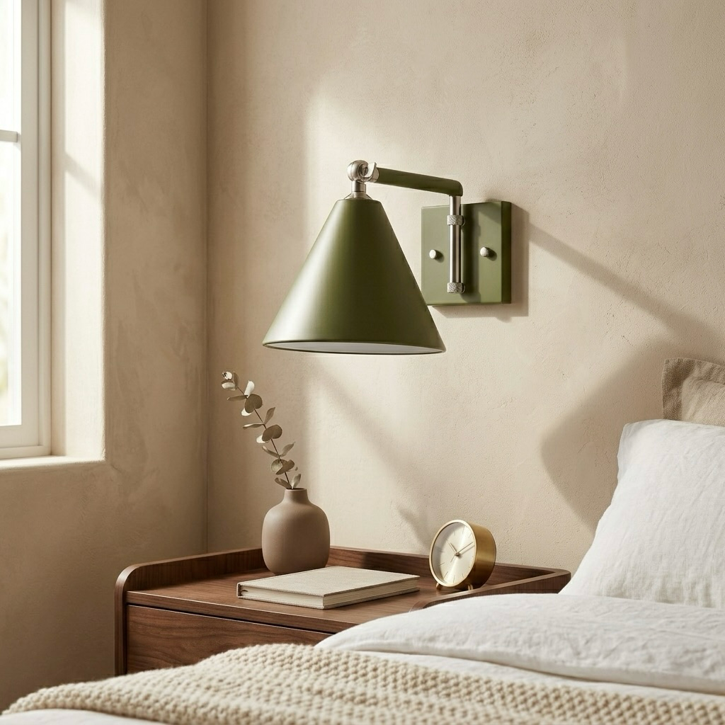 Adjustable Wall Sconce with Metal Shade