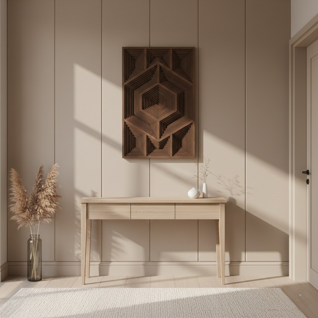 Geometric Wood Wall Art Panel