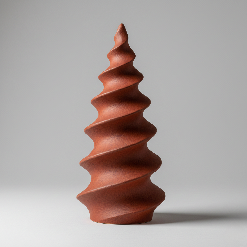 Terracotta Spiral Tower Sculpture