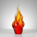 Amber Flame Art Glass Sculpture