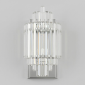 Luxury Crystal Prism Wall Sconce with Polished Chrome Frame