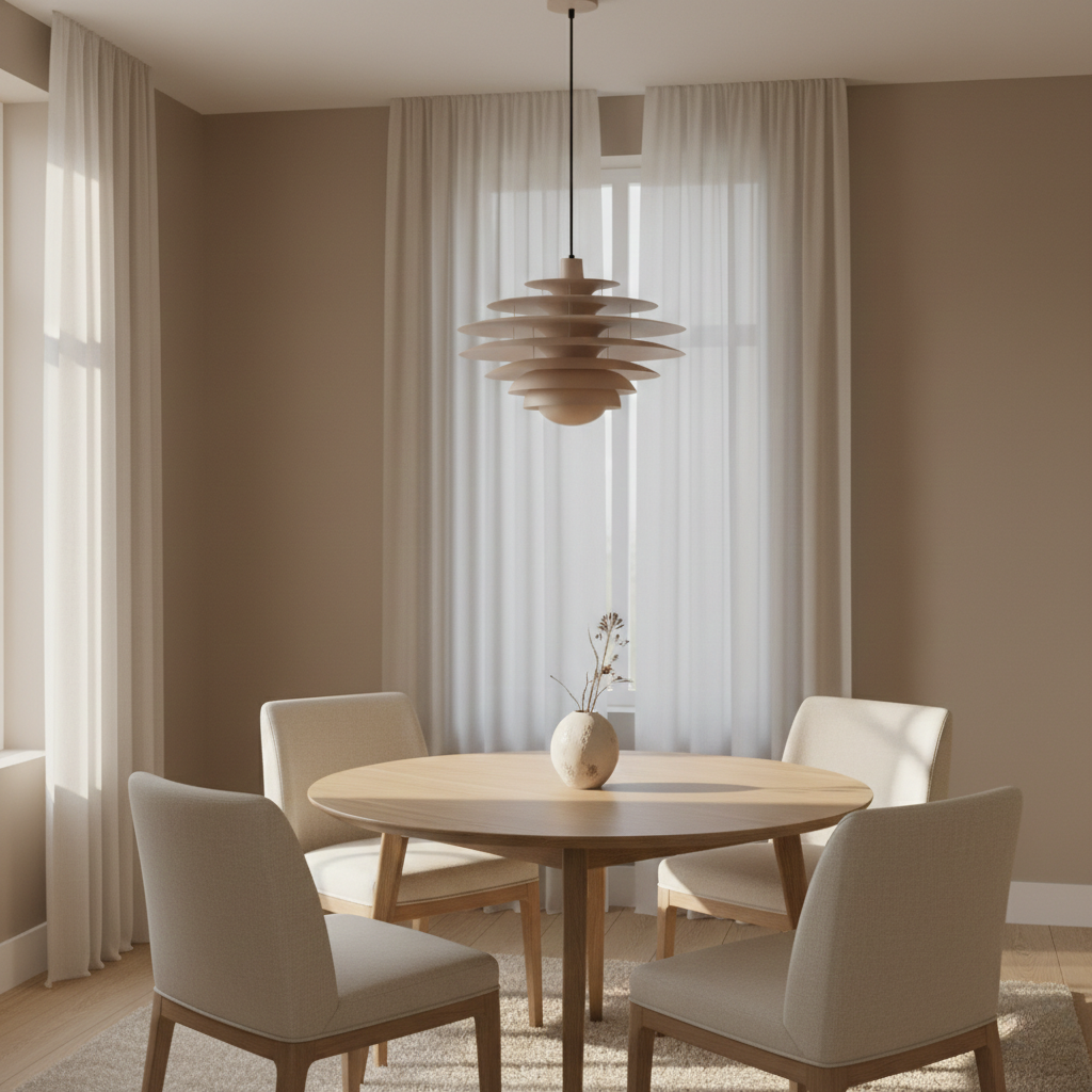 Layered Scandinavian Wood Pendant Light