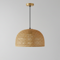 Woven Rattan Dome Pendant Light