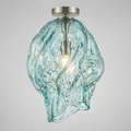Sculpted Aqua Glass Ceiling Light