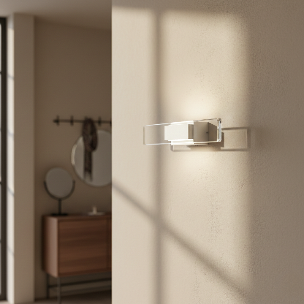 Sleek Frosted Glass Linear Wall Light