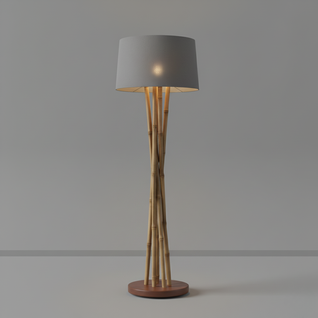 Bamboo Tripod Floor Lamp
