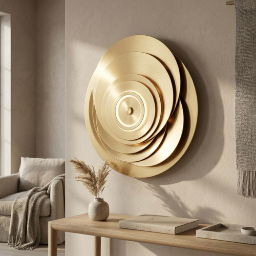 Art Deco Layered Brass Wall Light