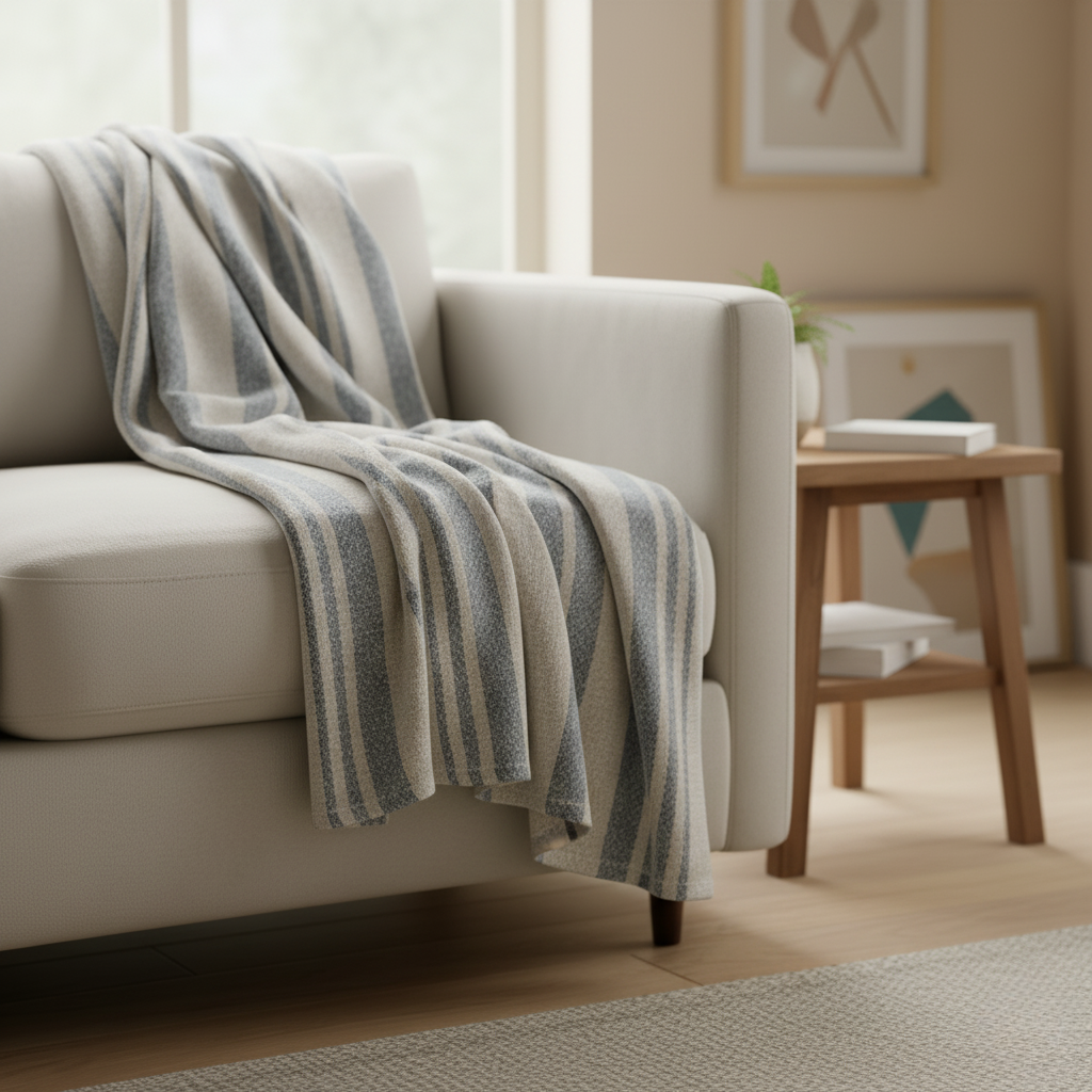 Striped Cotton Throw Blanket