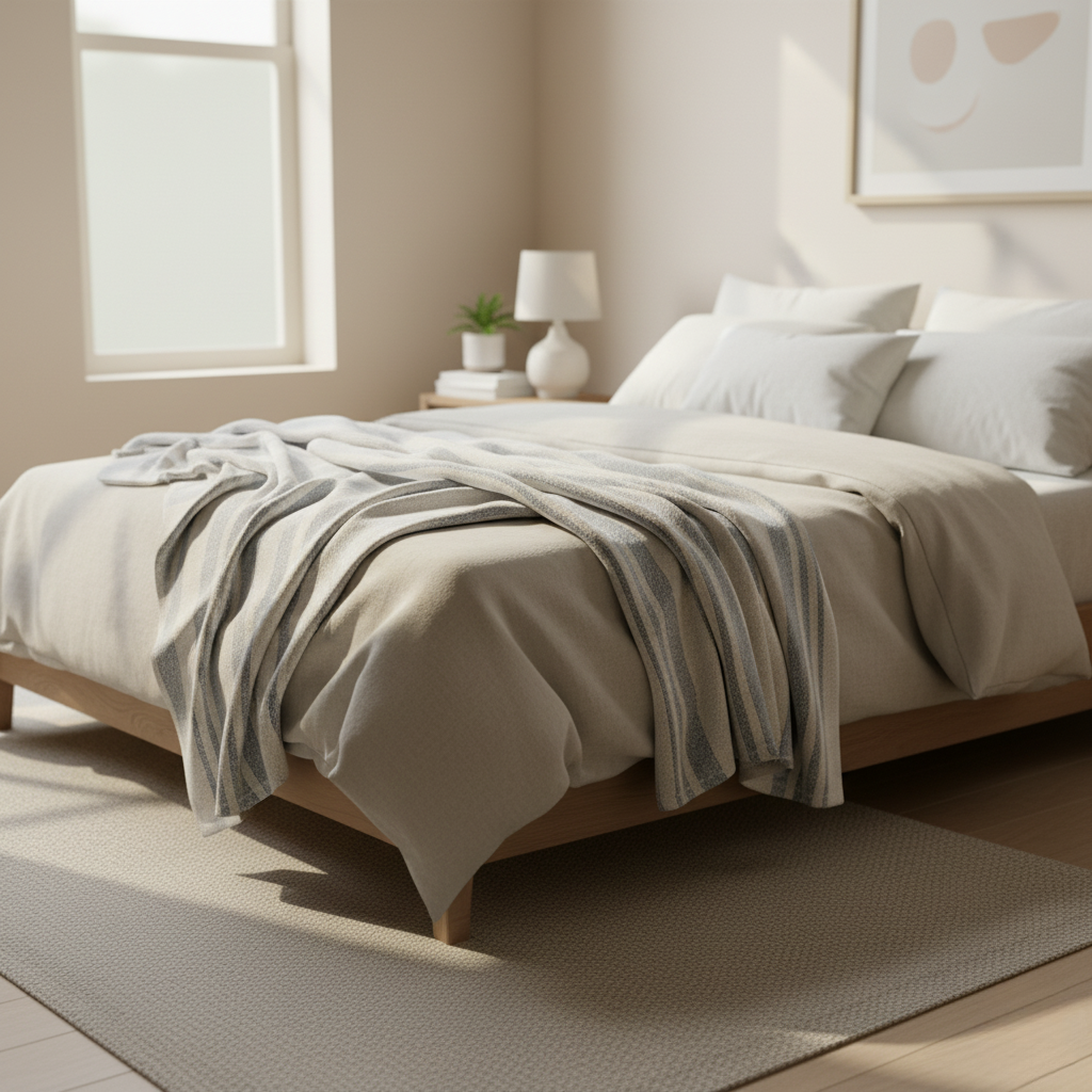 Striped Cotton Throw Blanket