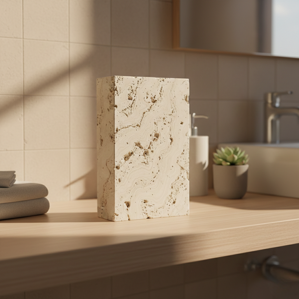 Travertine Stone Display Block
